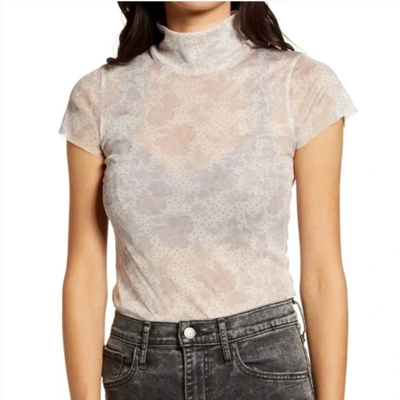 Free People Mesh Baby Tee (Size M) - Picture 2 of 4